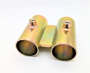 Modern Wide Over and Under for 1-1/4" Speed Rail - Gold w/ Set Screw