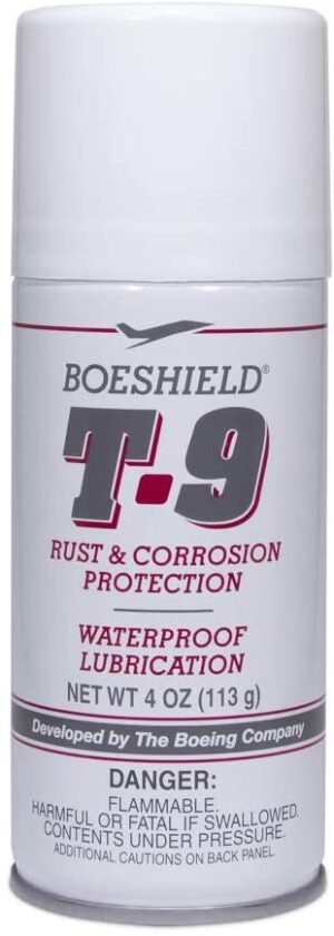 Boeshield T-9 Rust and Corrosion Protection Waterproof Lubricant.