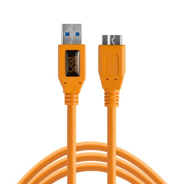 TetherPro USB 3.0 to Micro-B, 15' (4.6m), High-Visibility Orange