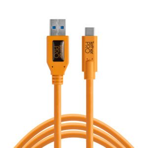 TetherPro USB 3.0 to USB-C, 15' (4.6m), High-Visibility Orange
