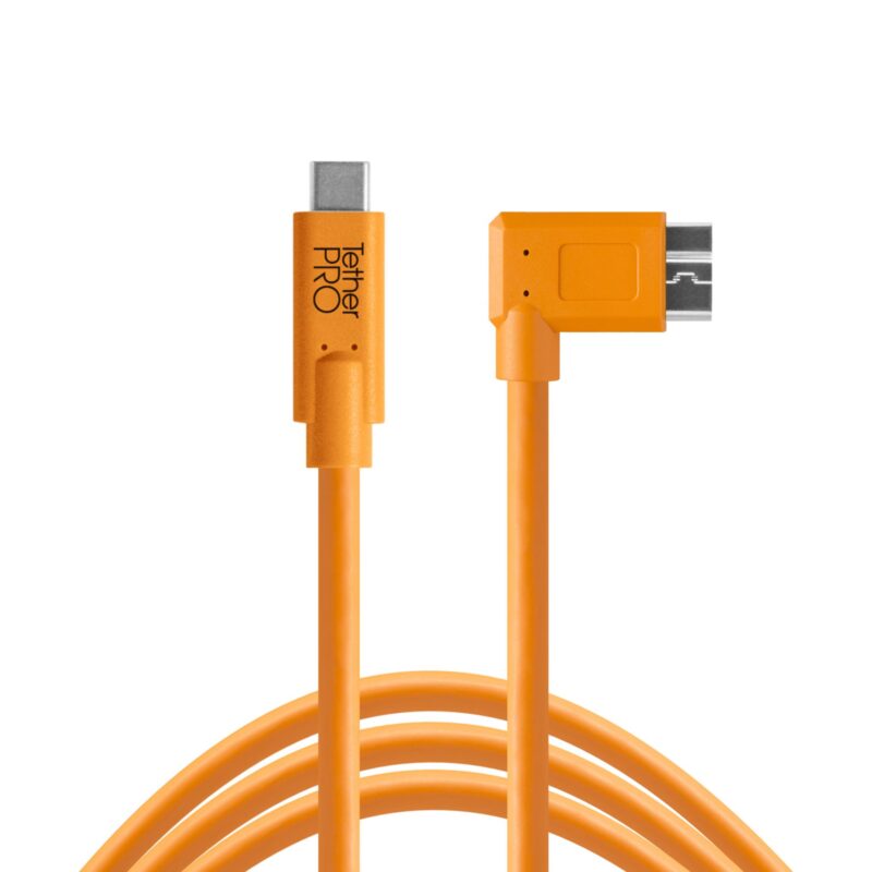 CUC33R15-ORG_TetherPro USB-C to 3.0 Micro-B Right Angle_15'_ORG_MAIN