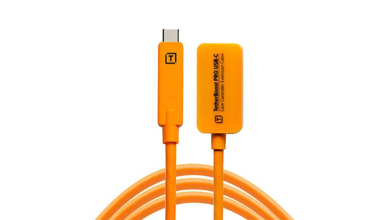 TetherBoost Pro USB-C Core Controller 16' Extension Cable - High-visibility Orange