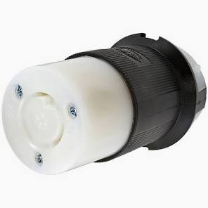 Hubbell 20A 250V, Nema L6-20R, Female Locking Twist-Lock, Black & White