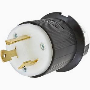 Hubbell 30A 250VAC, Nema L6-30P, Male Locking Twist-Lock, Black & White