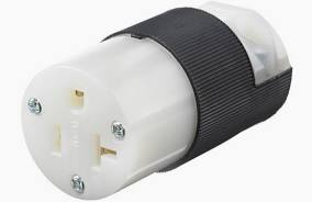 Hubbell 20A 125V, 5-20R, Black & White Female Connector, Industrial/Commerical Grade