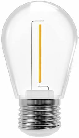 LED Filament S14 Clear Plastic Bulb 120V / 3000K / 1W / 15000HRS / Medium Base