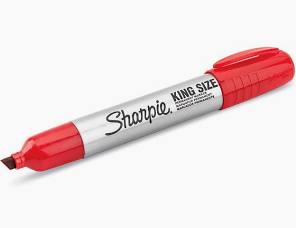 Sharpie® King-Size Permanent Markers, Chisel Point, RED Ink